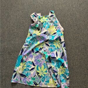 Floral Sleeveless silk Dress